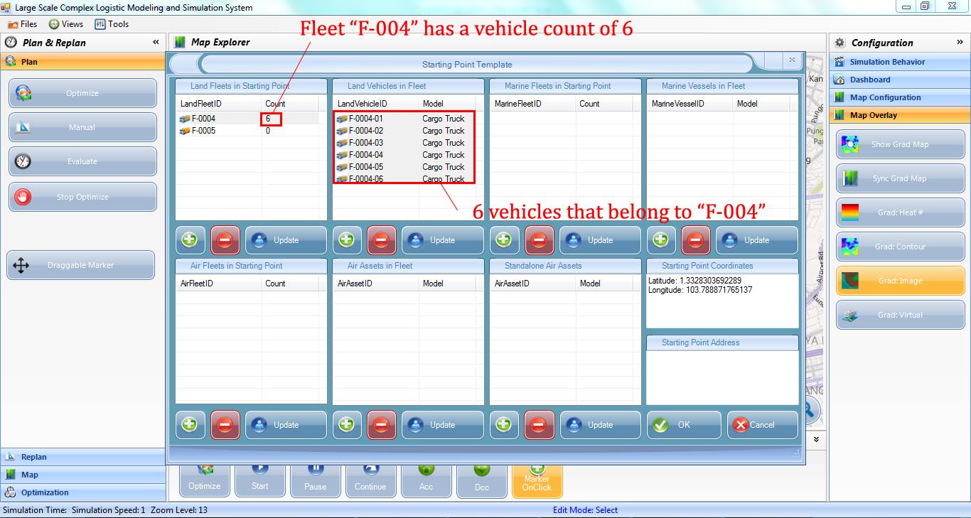 Automatic Updates of Number of Land Vehicles in Land Fleet