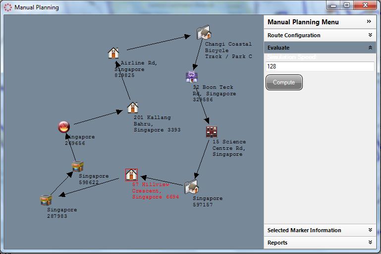 Evaluate User-Configured Route in terms of Operation Termination Time