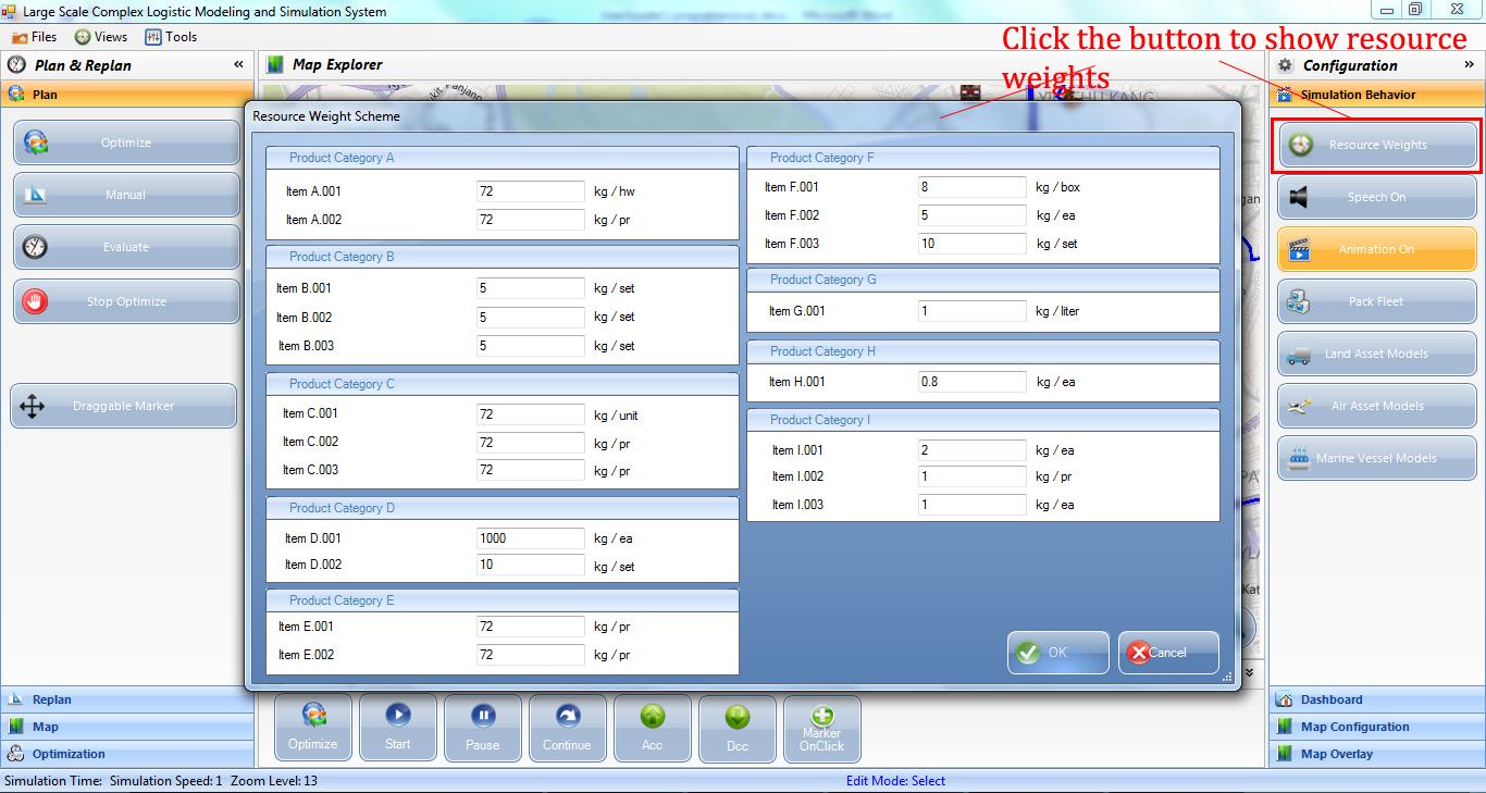 Weight Configuration for each Resource